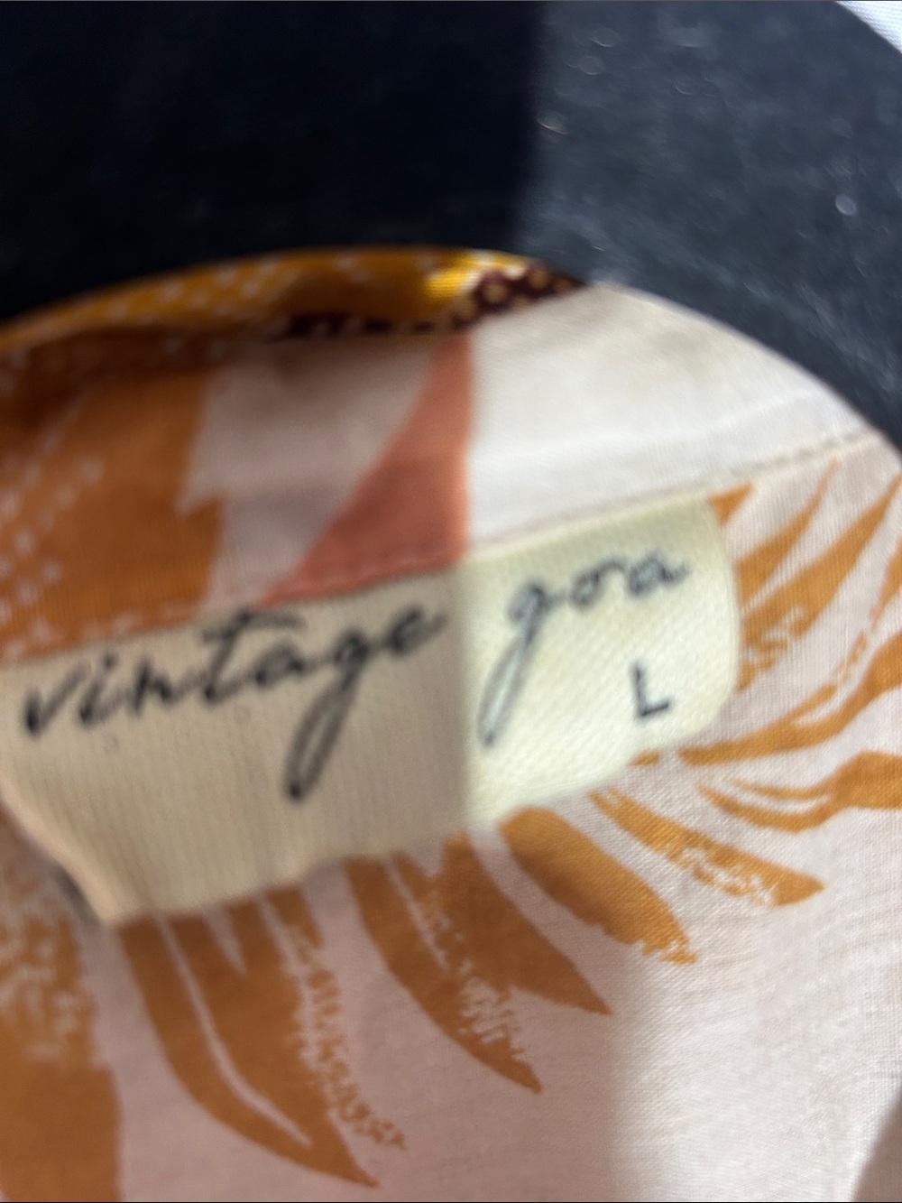 Vintage Floral Button-Up Shirt in Cream, Mustard & Rust - Picture 2 of 5
